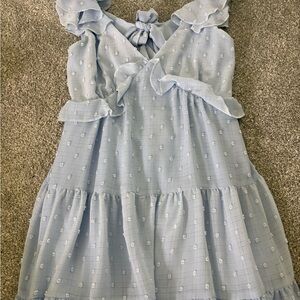 Miami Light Blue Ruffle Mini Dress